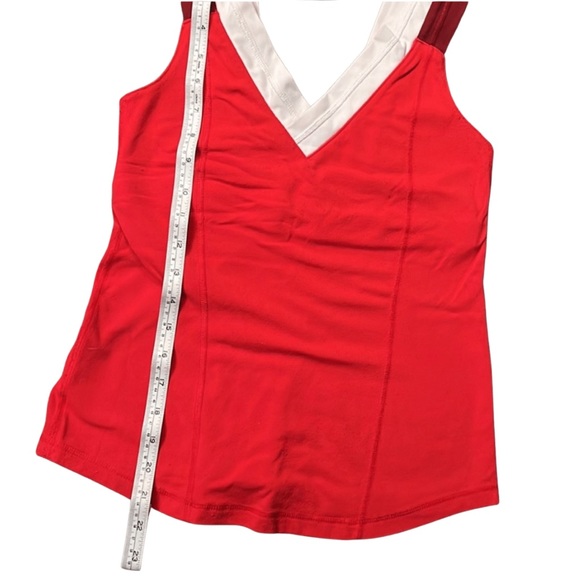 🦄🍋lululemon🍋🦄 *Rare* Vintage Tank Top | Red Burgundy & White | Size XS-S/2-6 - Picture 7 of 7